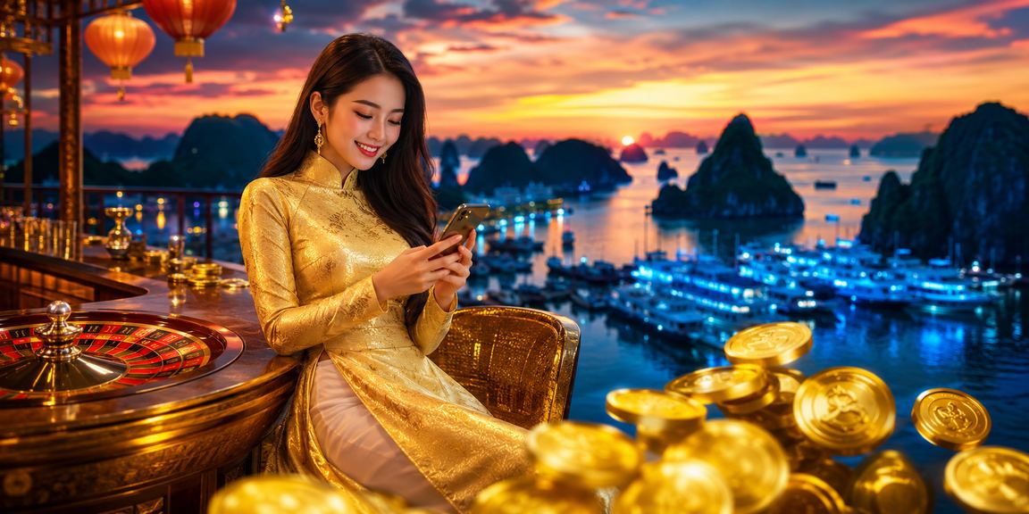 Trải nghiệm roulette casino trực tuyến tại vịnh Hạ Long với trang phục áo dài